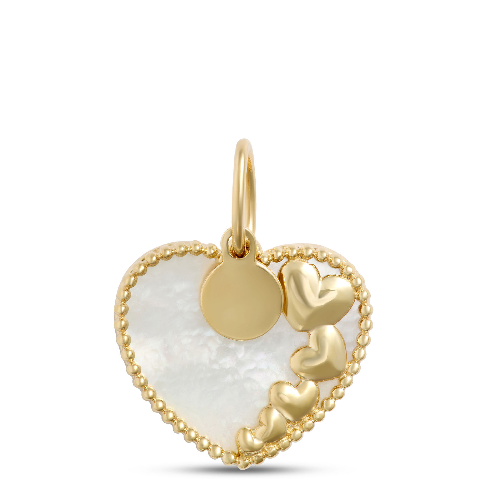 Toscano Mother-of-Pearl Heart Charm, 14k Yellow Gold