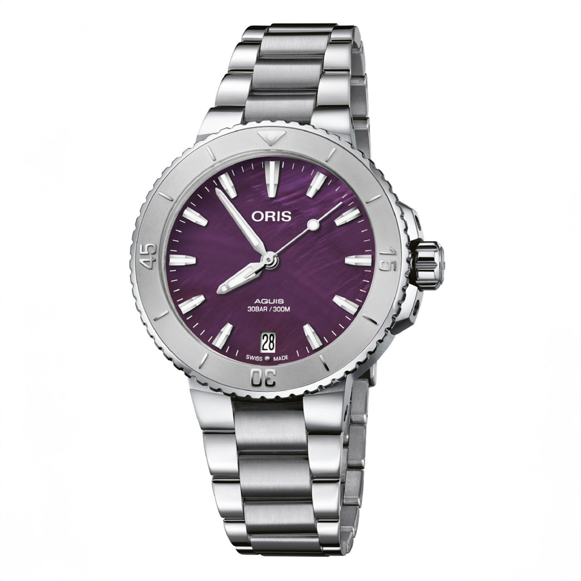Oris x Ben Bridge Limited Edition Aquis Purple Dial Watch, 36mm