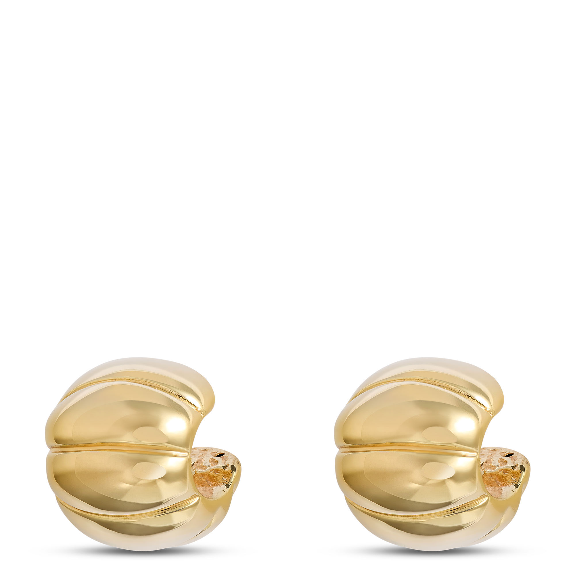 Toscano Fluted Cuff Hoops, 14K Yellow Gold