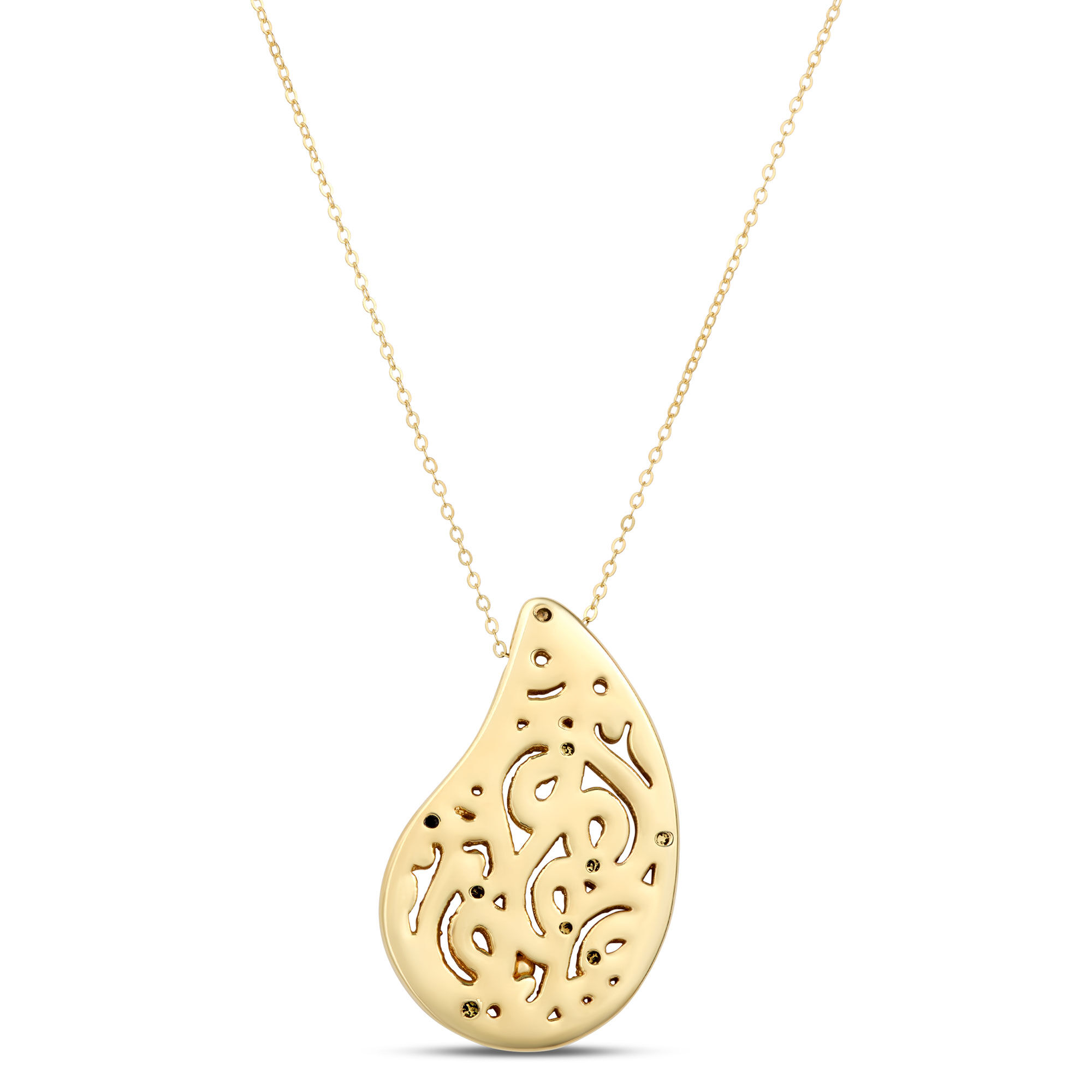 Toscano Paisley Necklace, 14K Yellow Gold