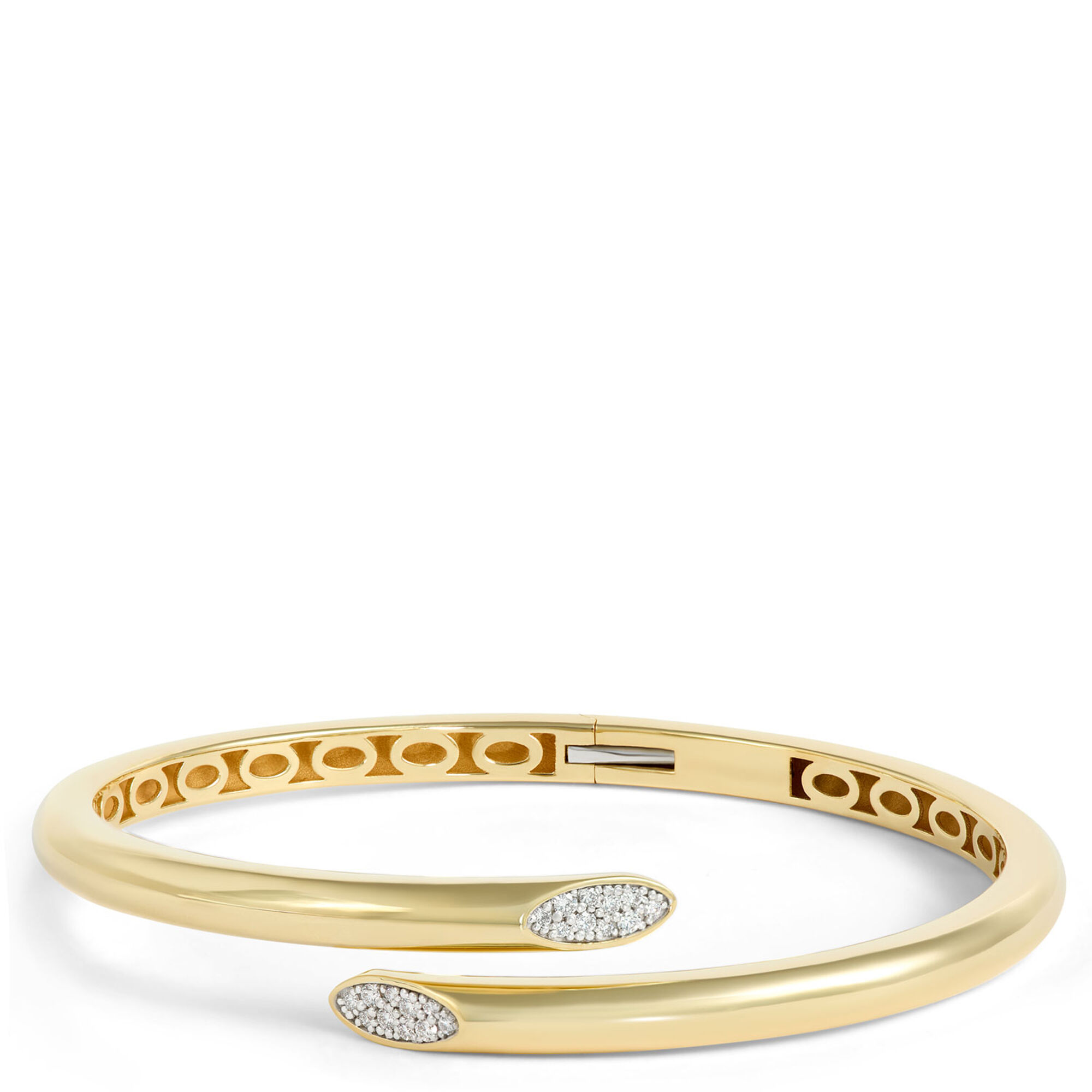 Toscano Bypass Bangle with Diamonds, 18K Yellow Gold