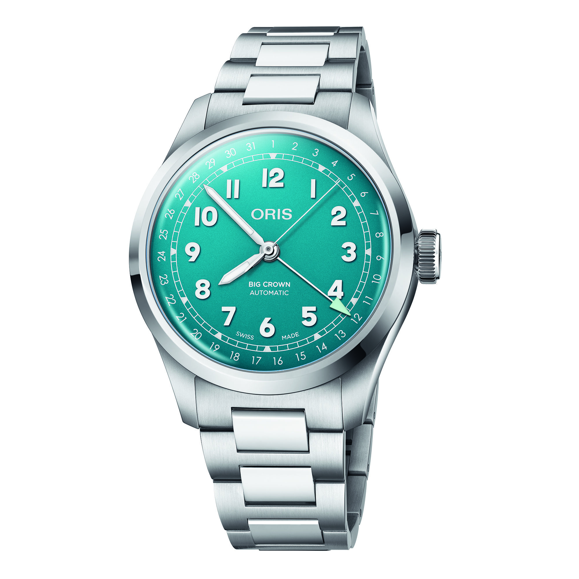 Oris Big Crown Pointer Date Turquoise Dial Watch, 40mm