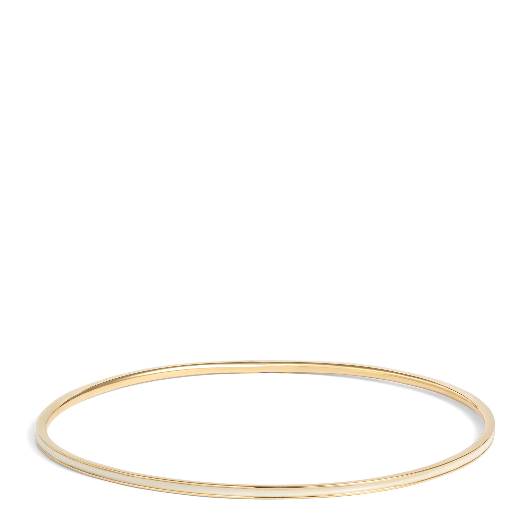 Toscano White Enamel Slip On Bangle, 14K Yellow Gold