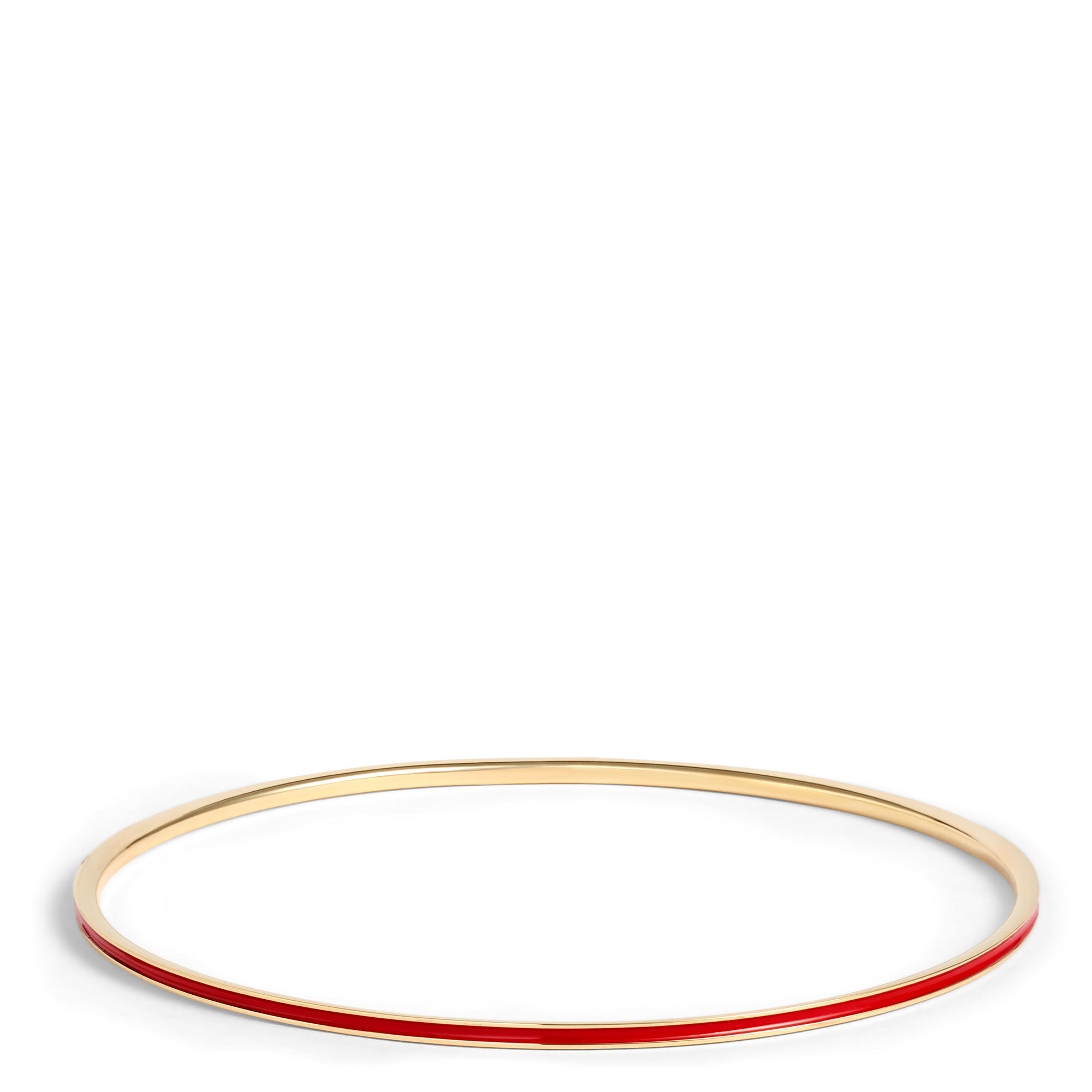 Toscano Red Enamel Slip On Bangle, 14K Yellow Gold
