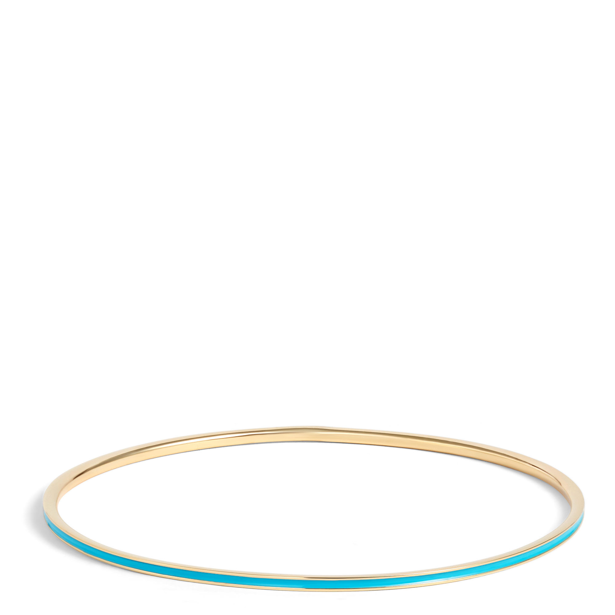 Toscano Turquoise Enamel Slip On Bangle, 14K Yellow Gold
