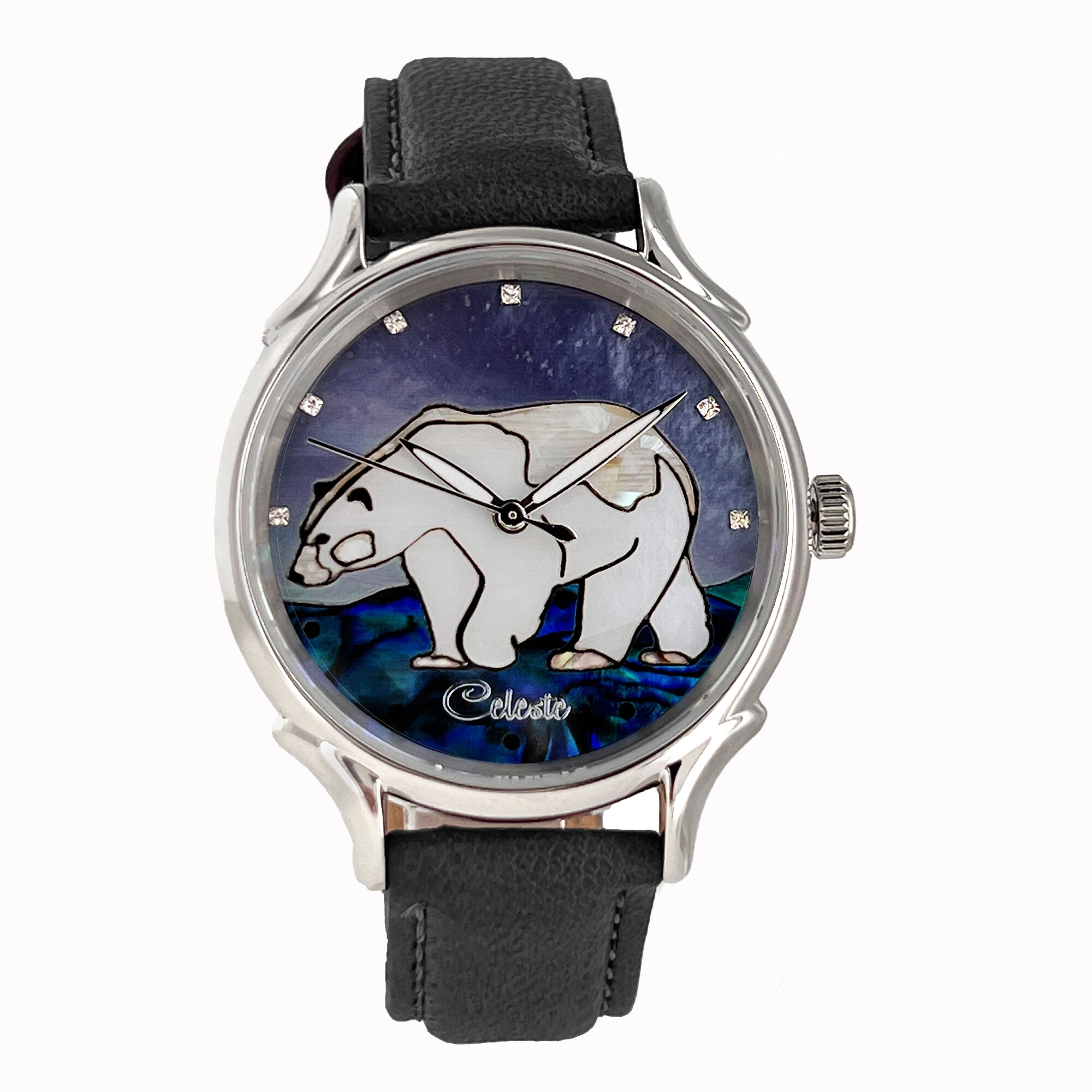 Celeste Arctic Wild - Polar Bear Mother of Pearl Dial Watch, 35mm