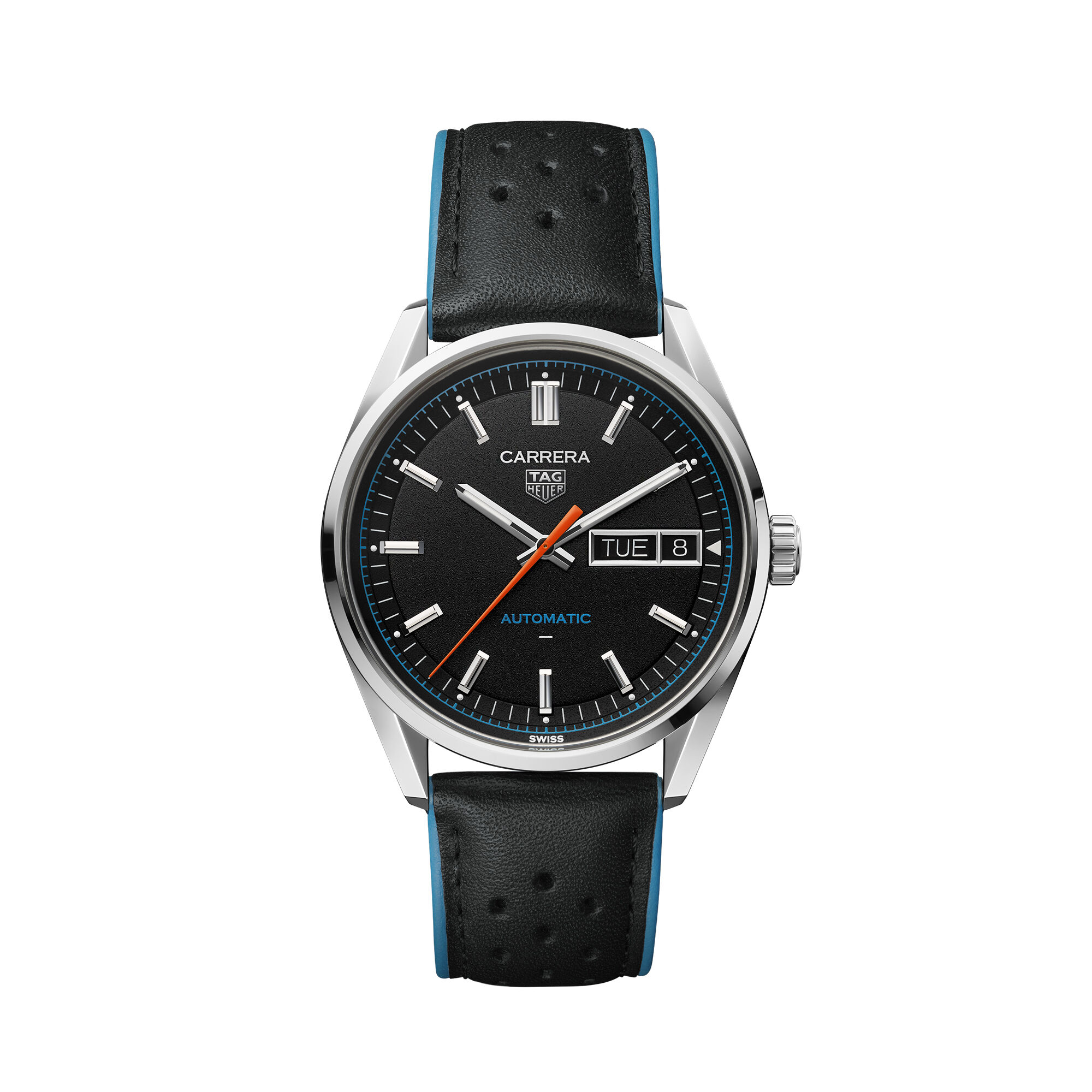 TAG Heuer Carrera Day-Date Black Dial Watch, 41mm