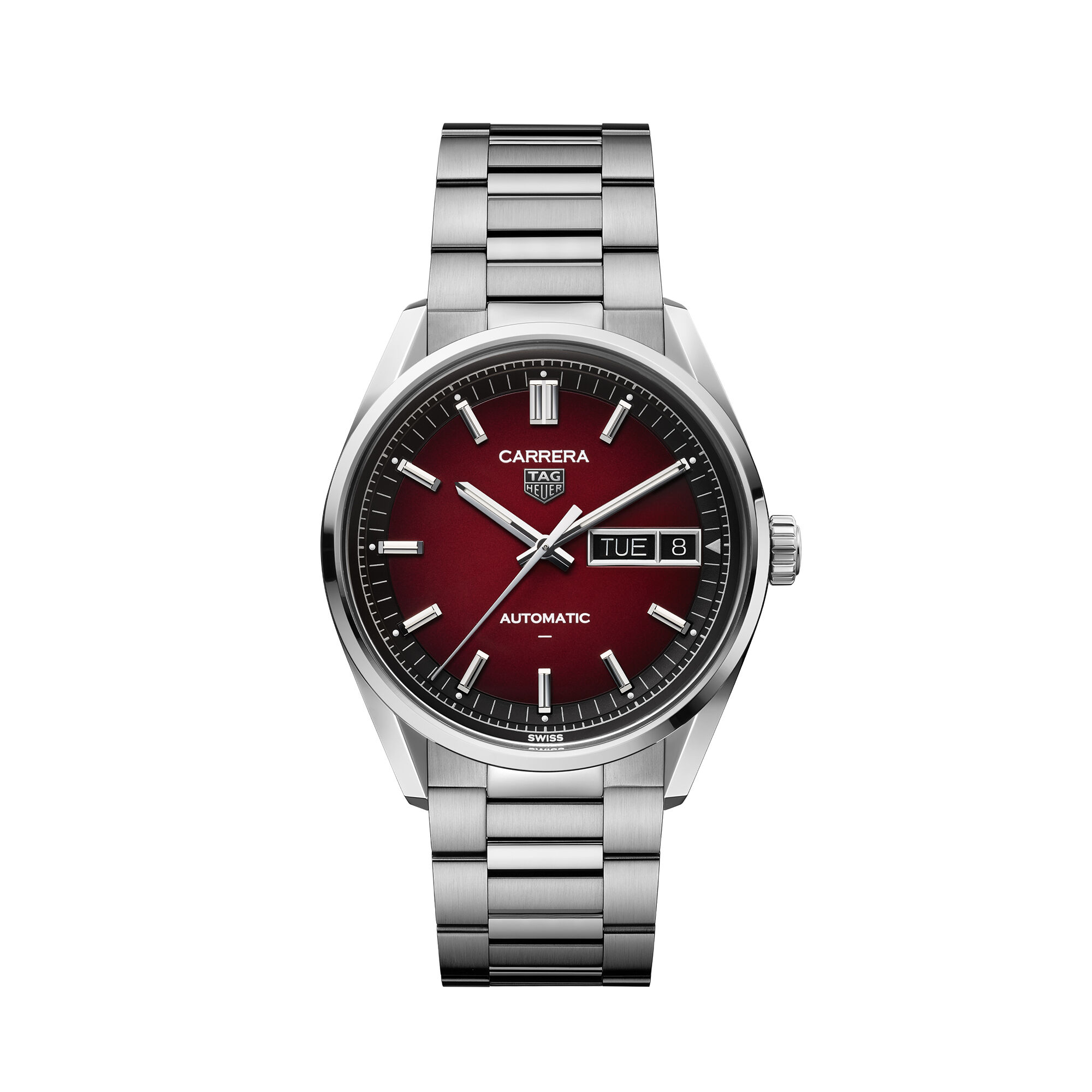 TAG Heuer Carrera Day-Date Red Dial Watch, 41mm