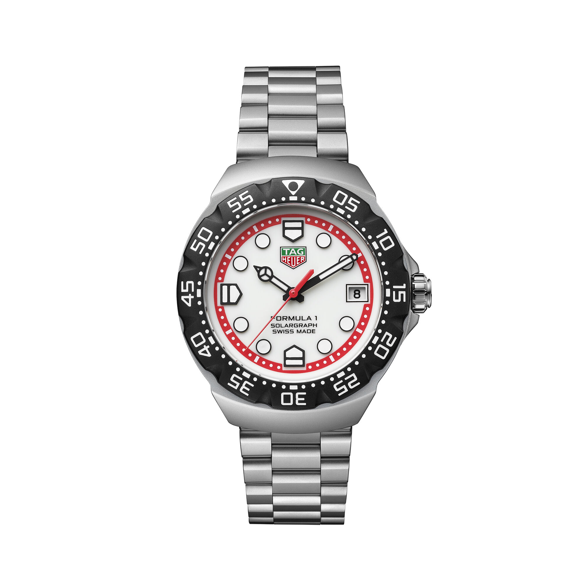 TAG Heuer Formula 1 Solargraph White Dial Watch, 38mm