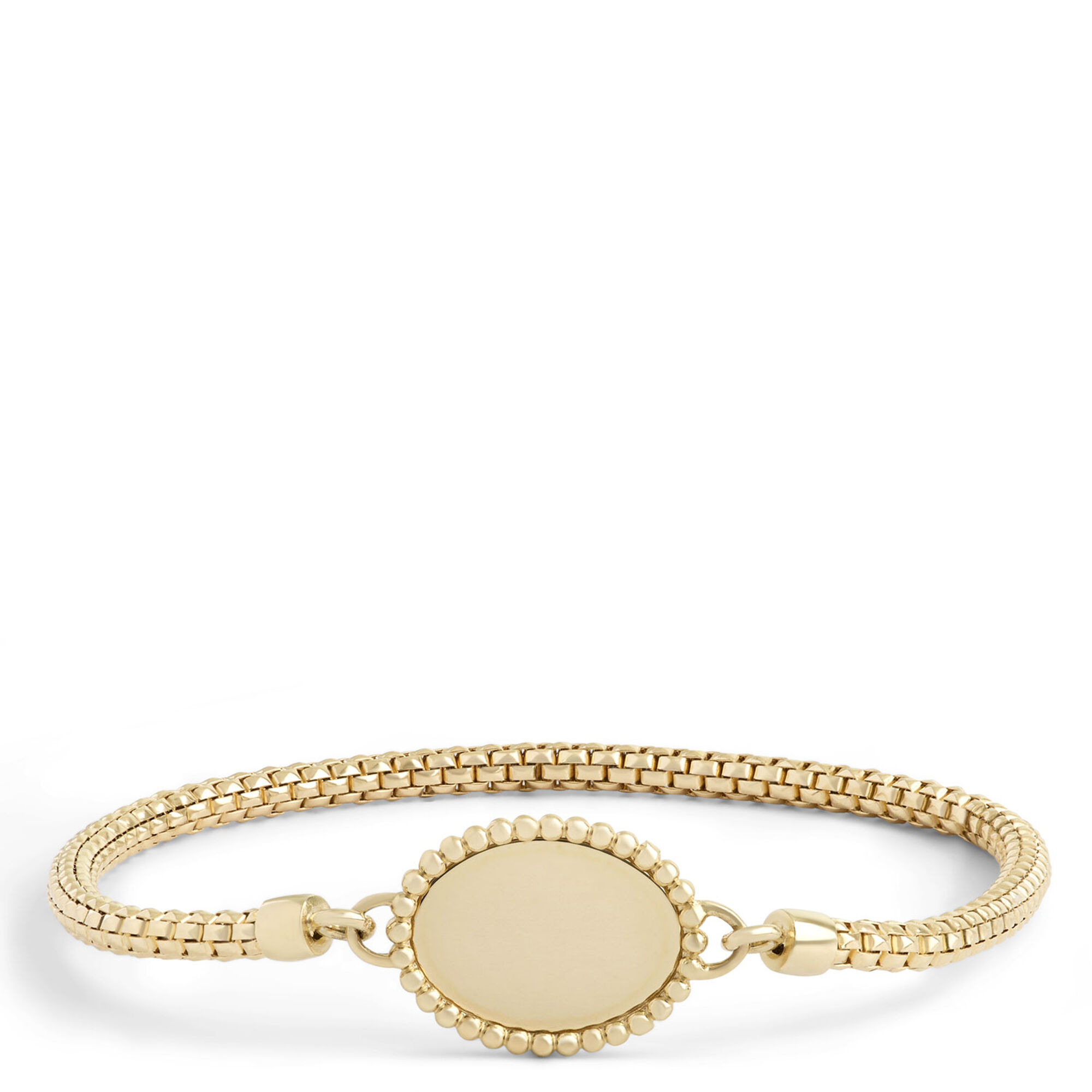 Toscano Stretchy Bracelet with Disk, 14K Yellow Gold