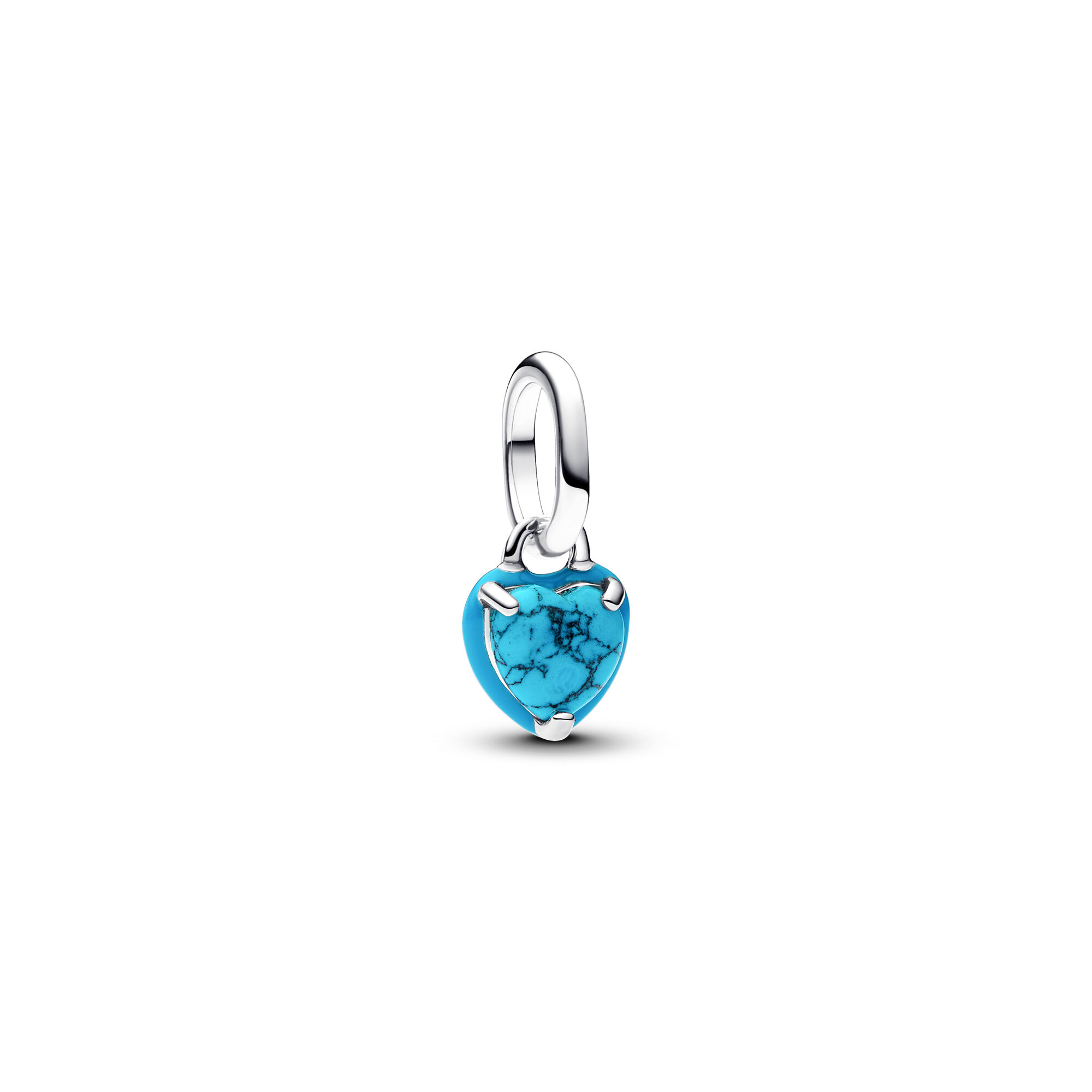 Pandora Turquoise-coloured Heart Mini Dangle Charm