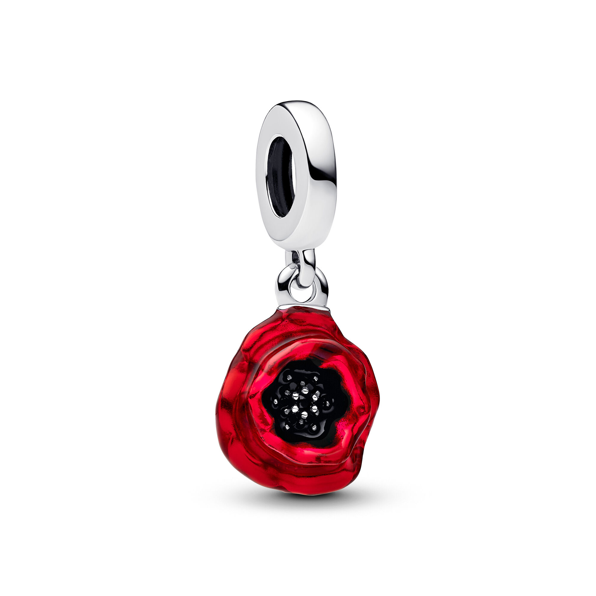 Pandora Red Flower Dangle Charm