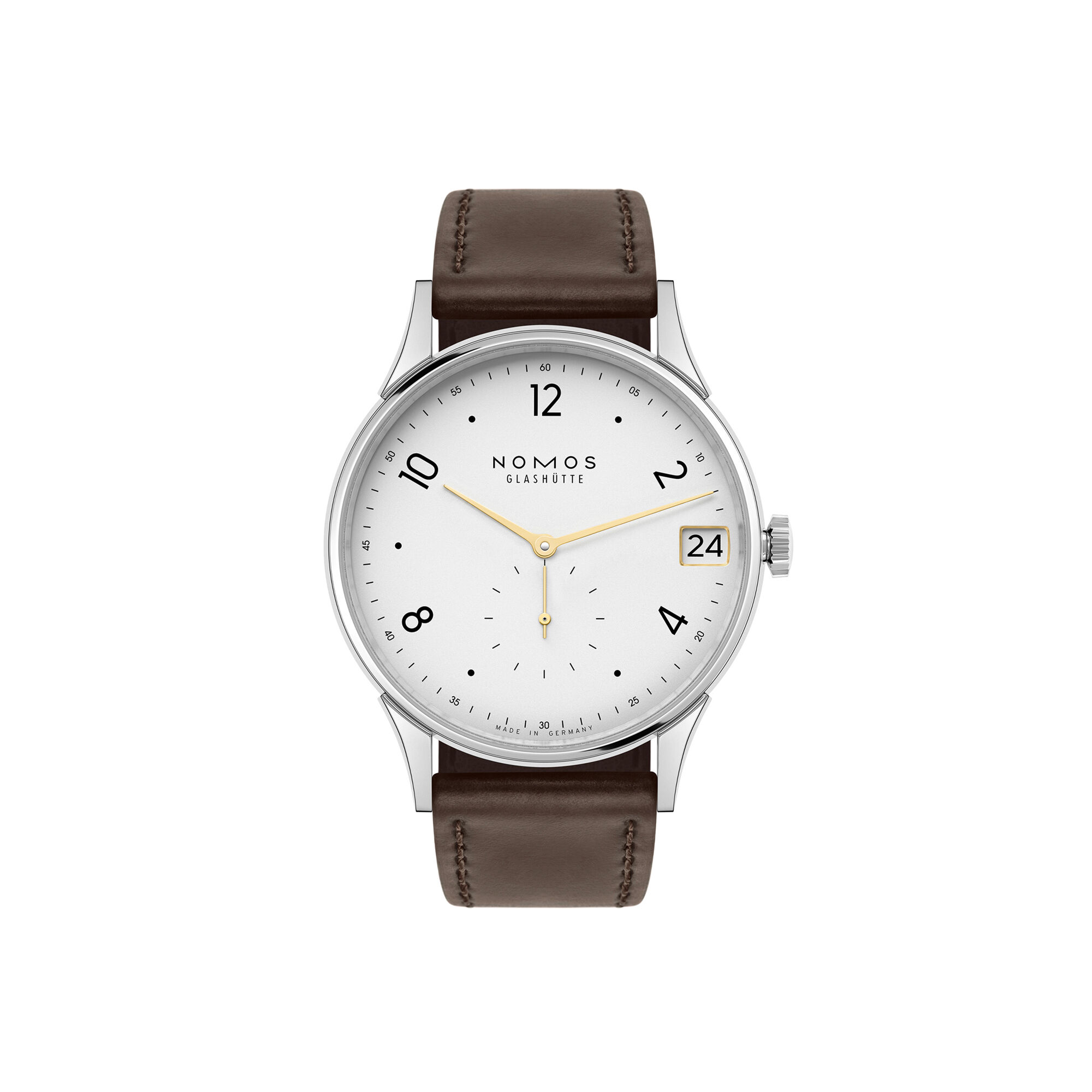 NOMOS Minimatik 39 Date Gold White Dial Watch, 39.5mm