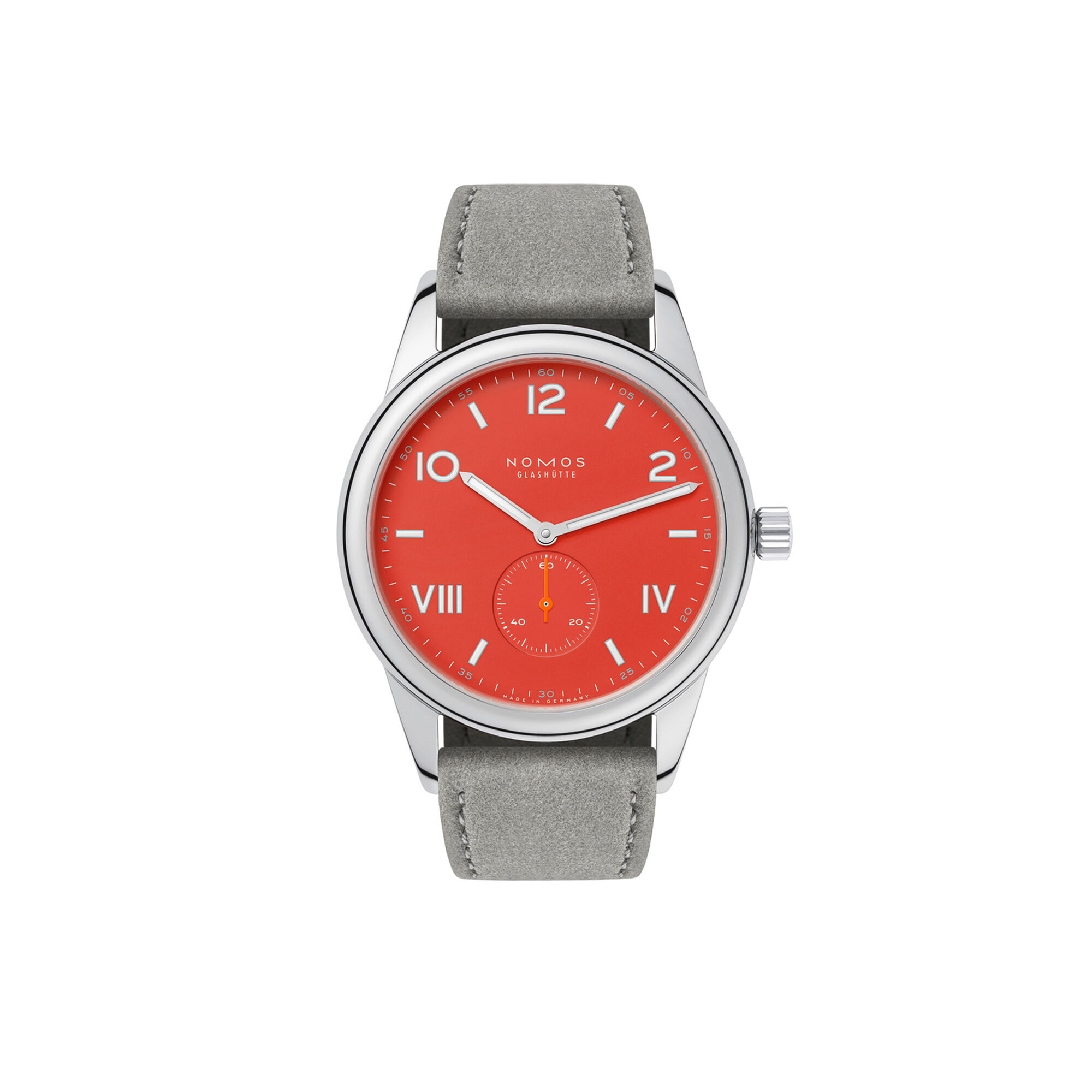NOMOS Club Campus 38 Nonstop Red Dial Watch, 38.5mm