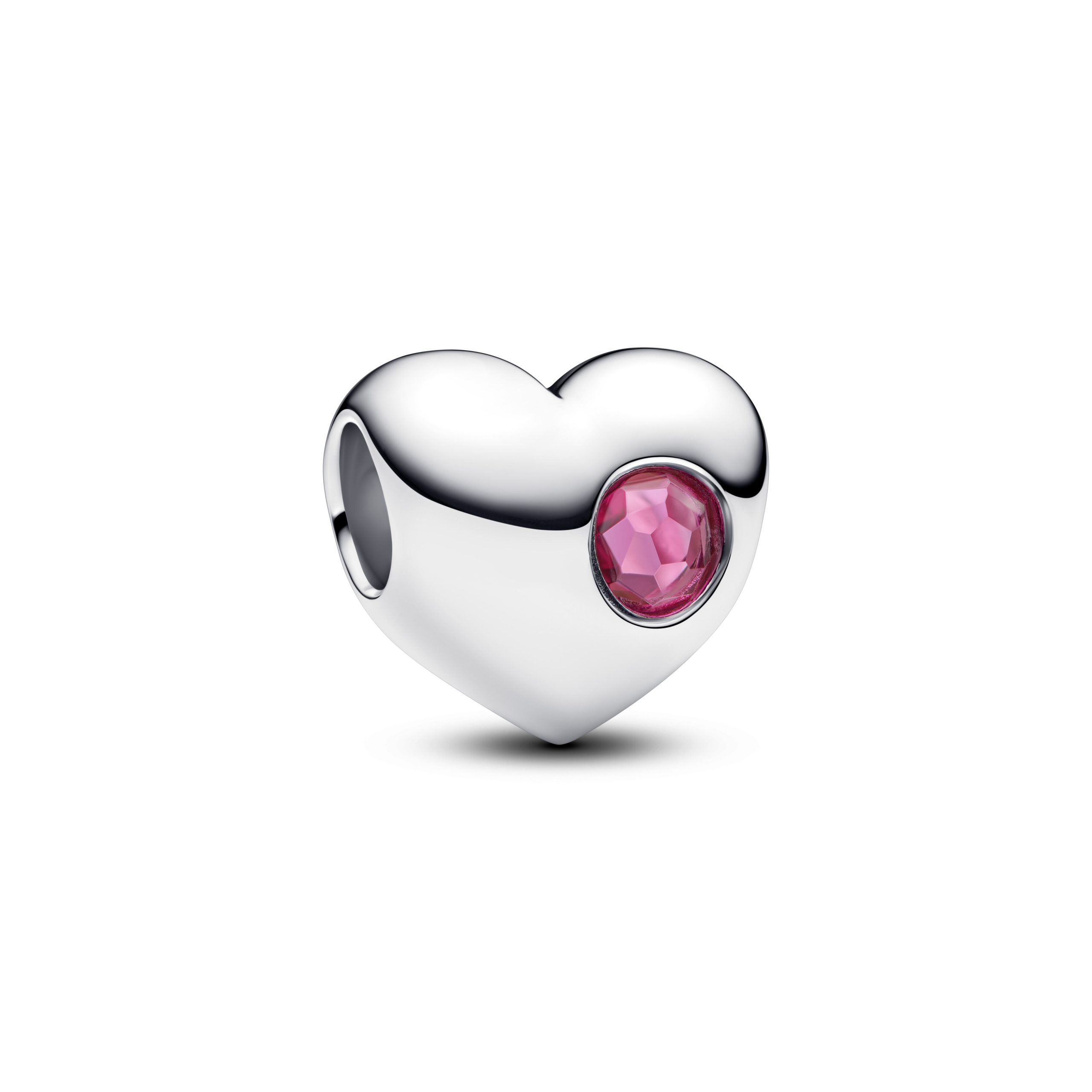 Pandora Engravable Pink Stone Heart Charm