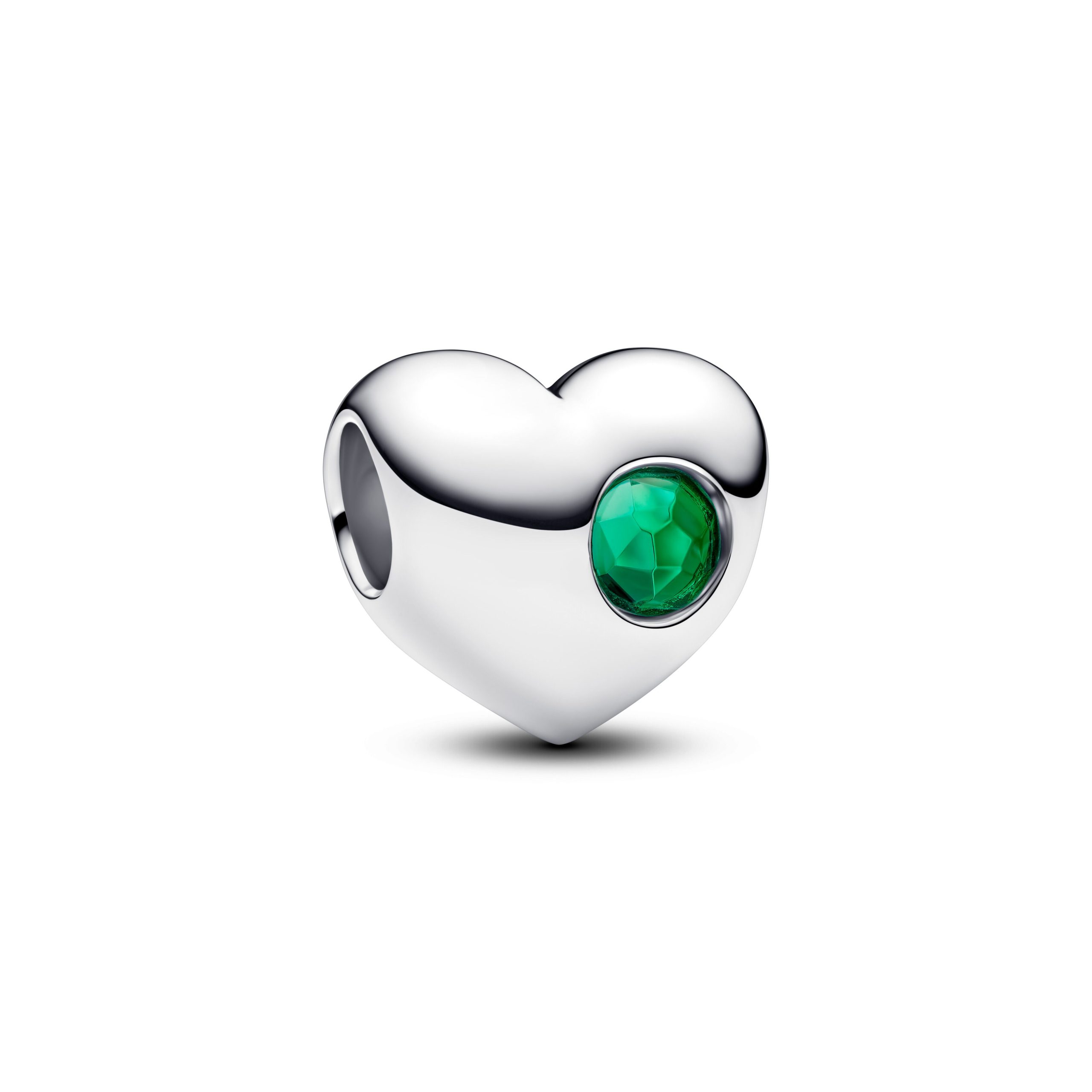 Pandora Engravable Green Stone Heart Charm