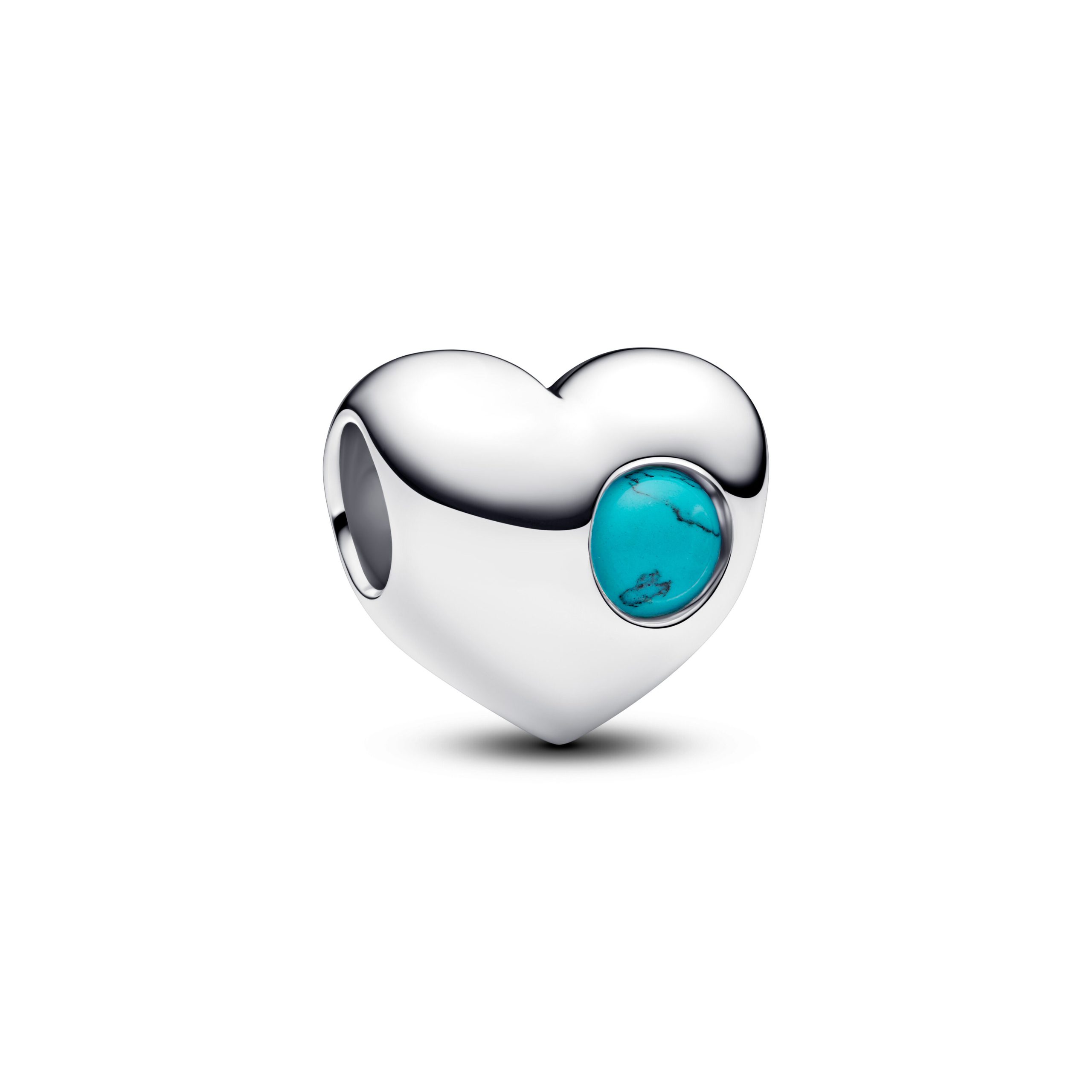 Pandora Engravable Turquoise Blue Stone Heart Charm