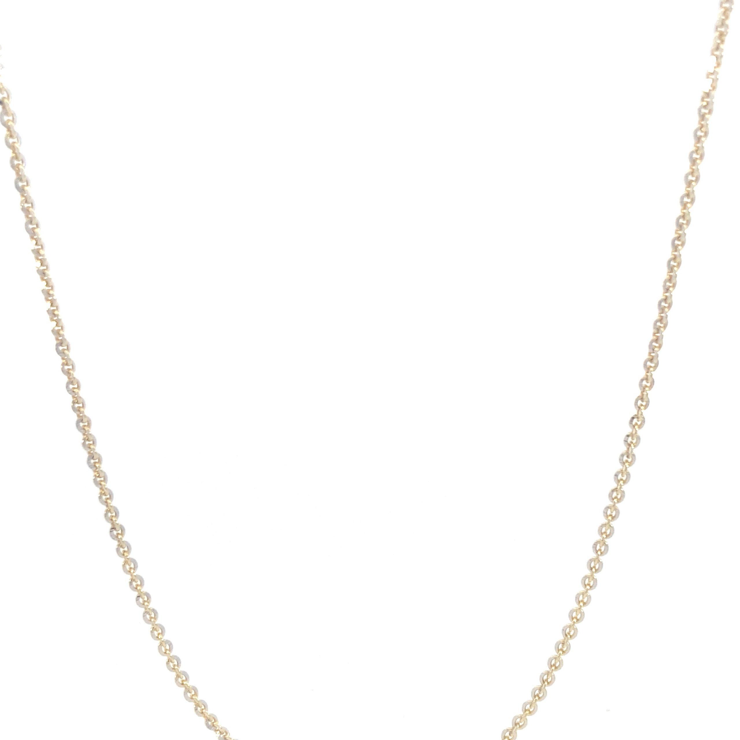 14K Gold Rolo Chain with White Pave