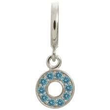 Sky Blue Circle of Love Charm (Silver/Sky Blue)