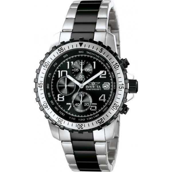 Invicta Men's 6398 Specialty Chronograph Black and Silver Stainless Steel Watch