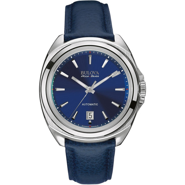 Bulova Men's 63B185 Accu Swiss Blue Leather Watch