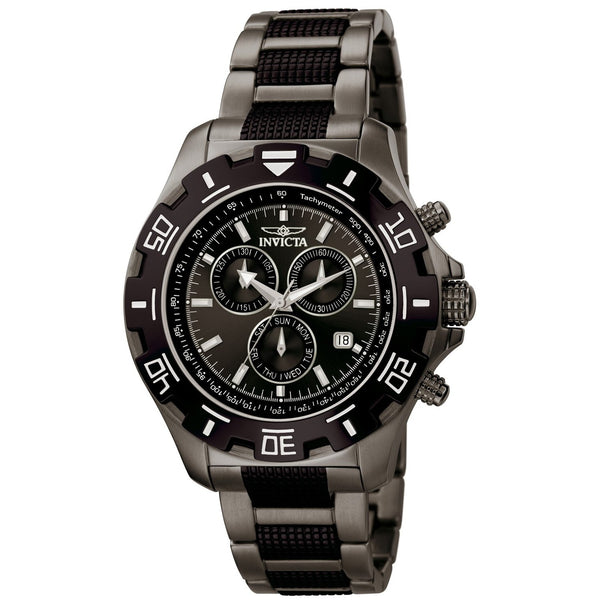Invicta Men's 6412 Specialty Chronograph Black and Gunmetal Stainless Steel Watch