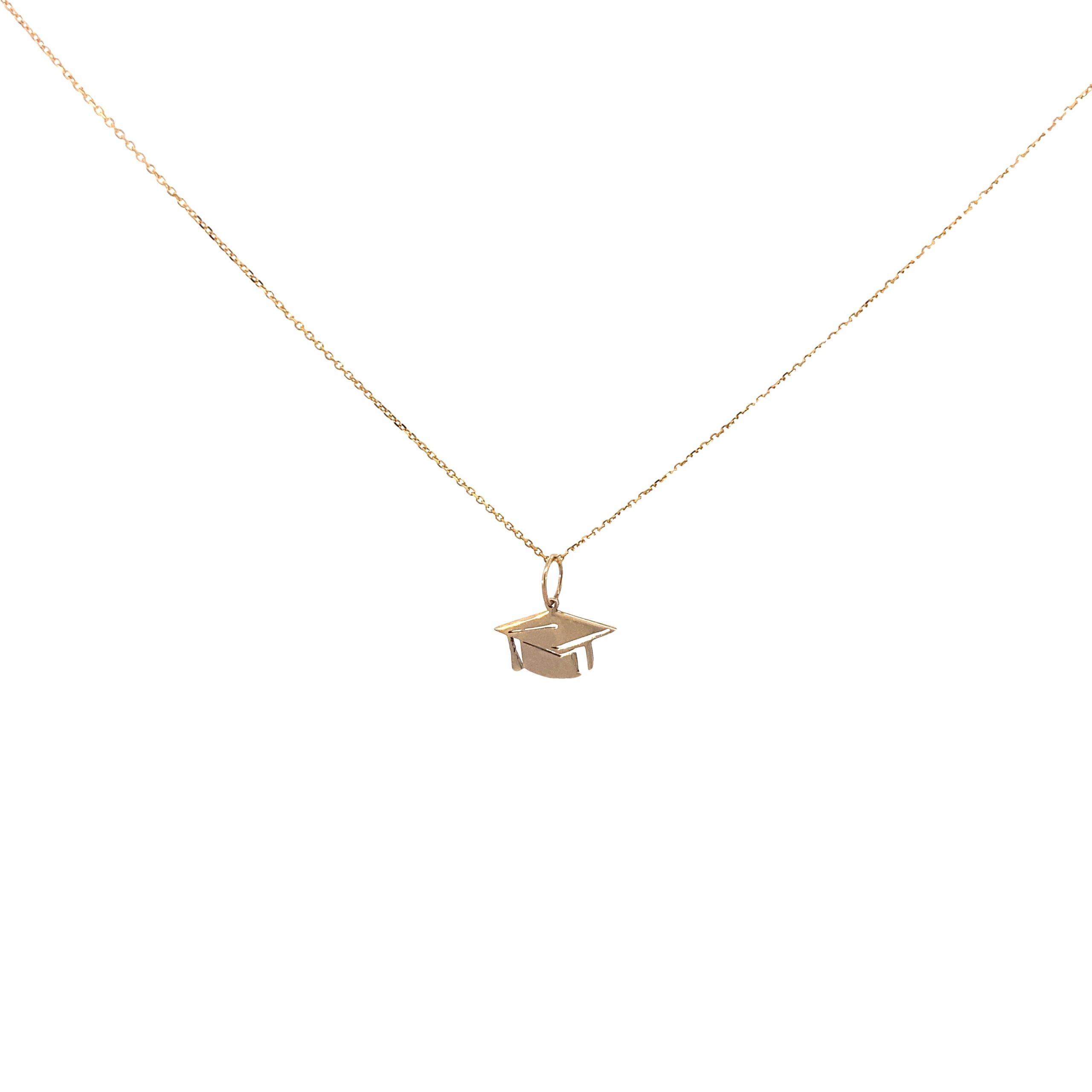 14K Gold Custom Graduation Cap Pendant