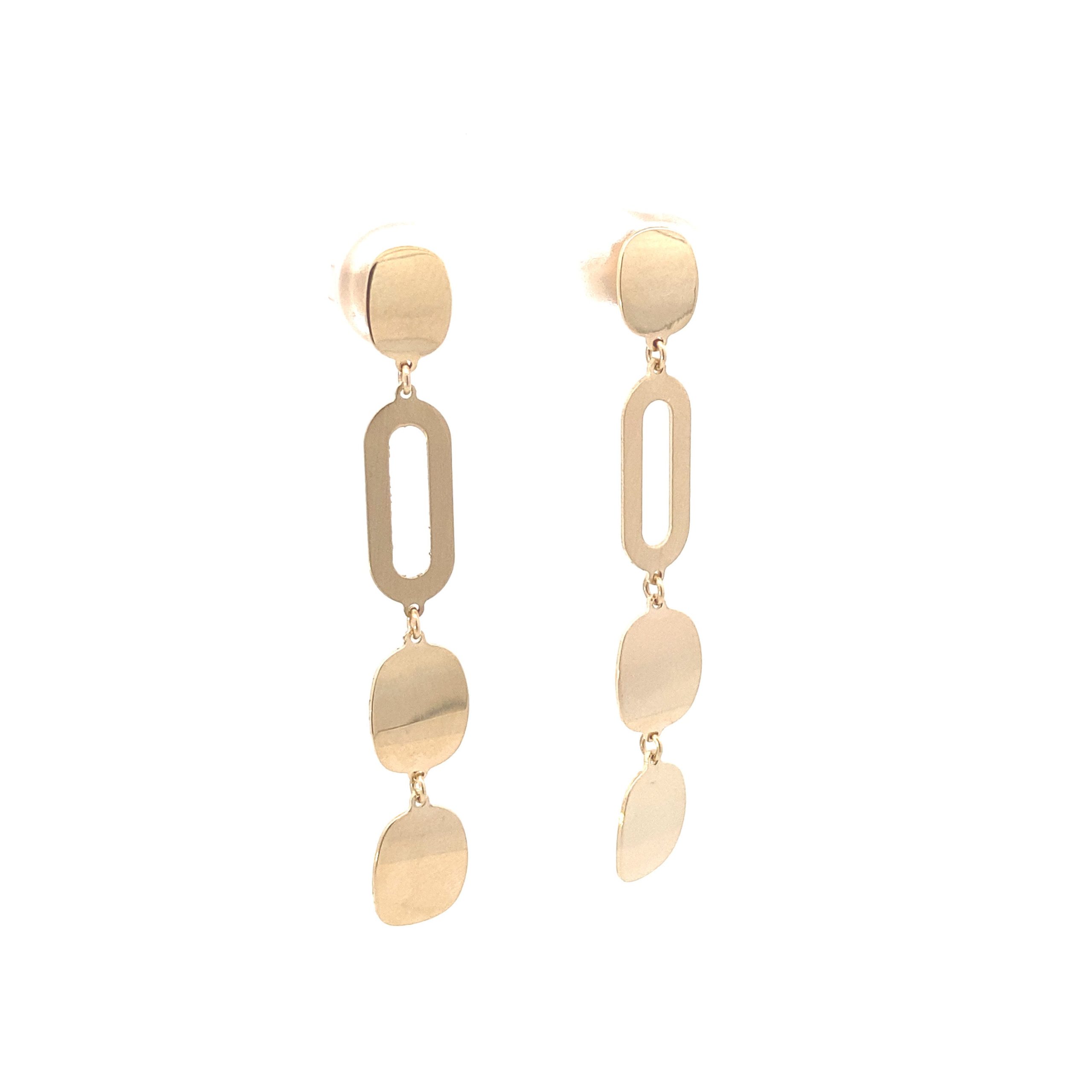 14K Gold Fancy Circle Earrings
