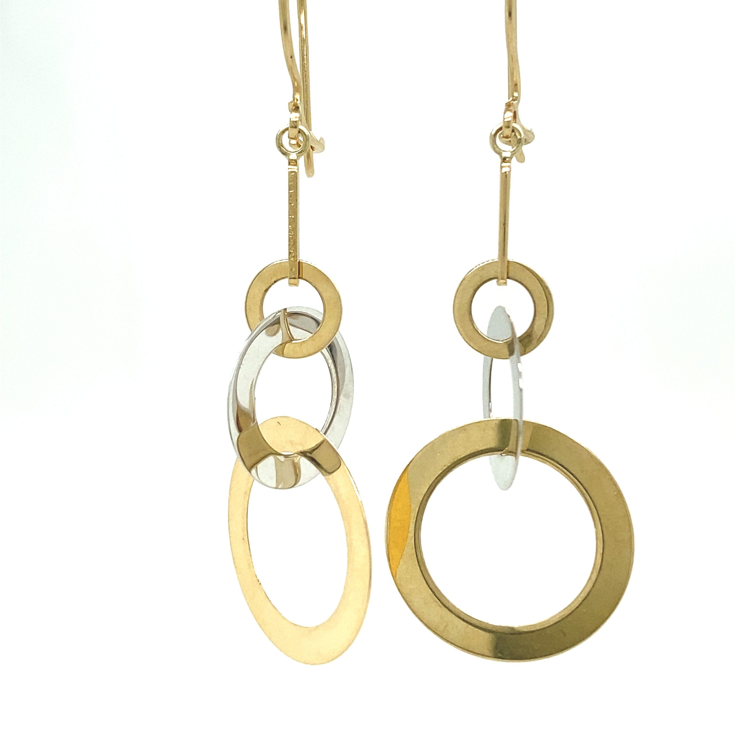 14K Gold 2/t Double Circle Earrings