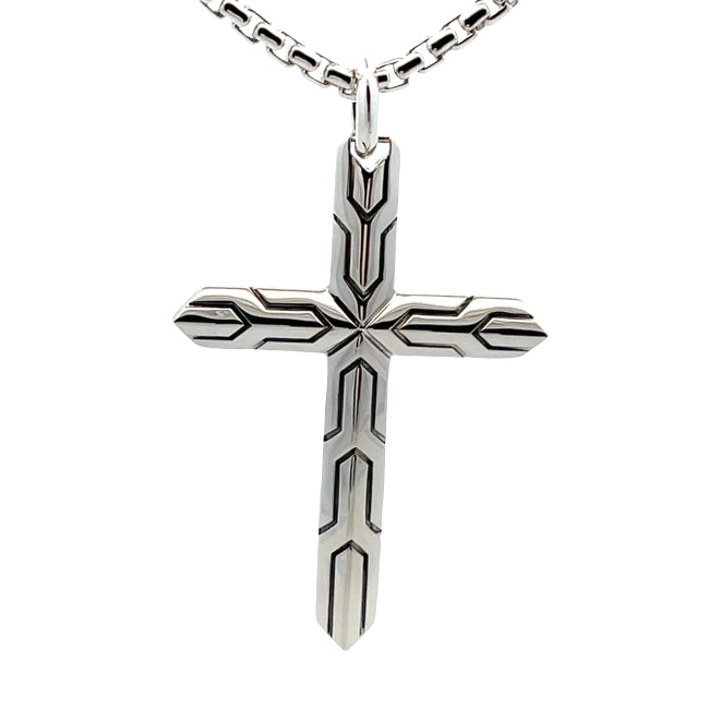 Icon 50 Silver Cross Pendant on 2.7mm Box Chain