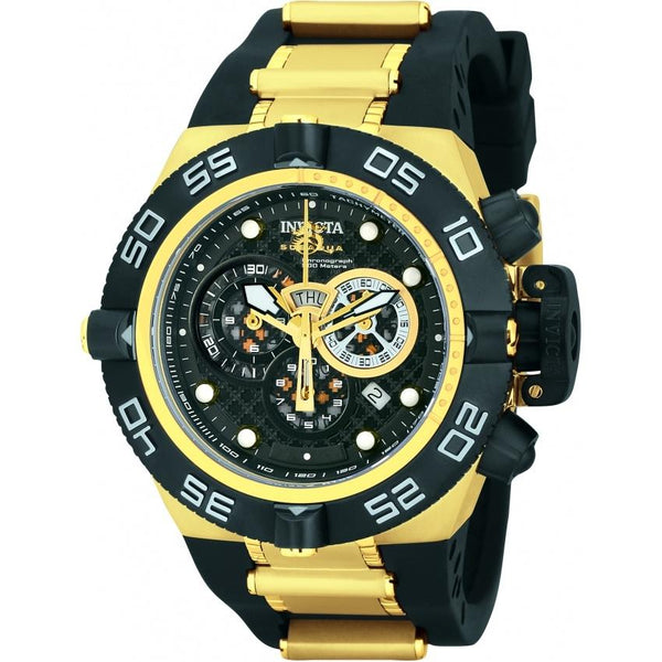 Invicta Men's 6583 Subaqua Noma IV Chronograph Black and Gold-Tone Polyurethane Watch