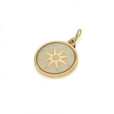 Star of Venus Etching Charm (14kt Gold)
