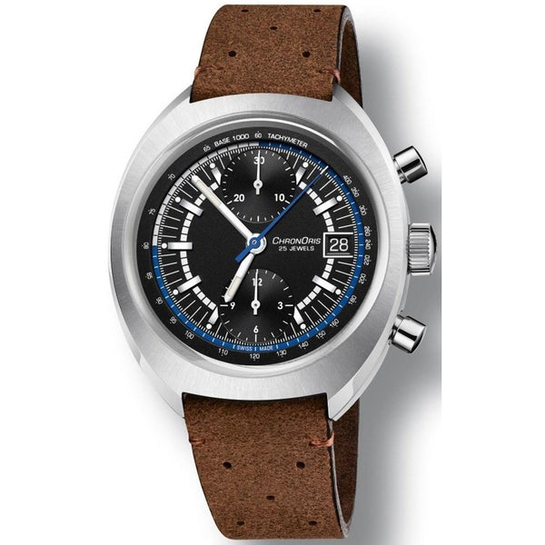 Oris Men's 67377394084LSBRN Chronoris Chronograph Brown Leather Watch