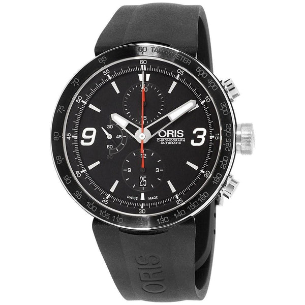 Oris Men's 67476594174RSBLK TT1 Chronograph Black Silicone Watch