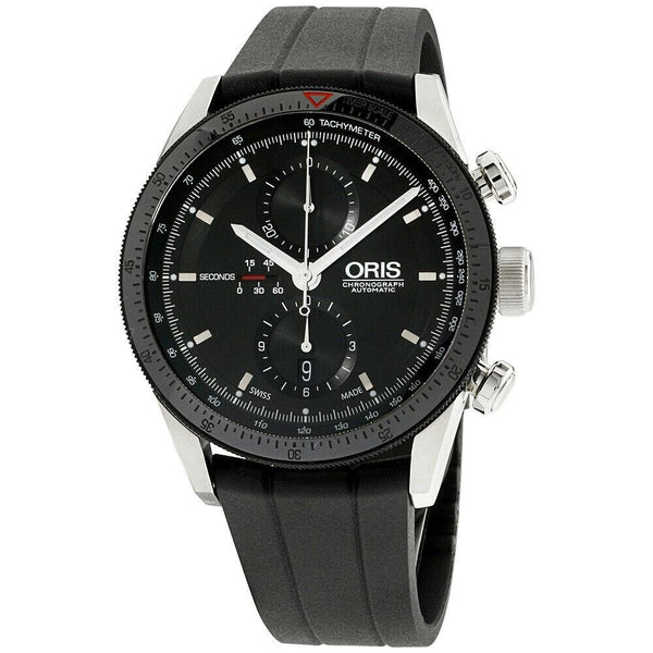 Oris Men's 67476614434RS Artix Chronograph Black Silicone Watch