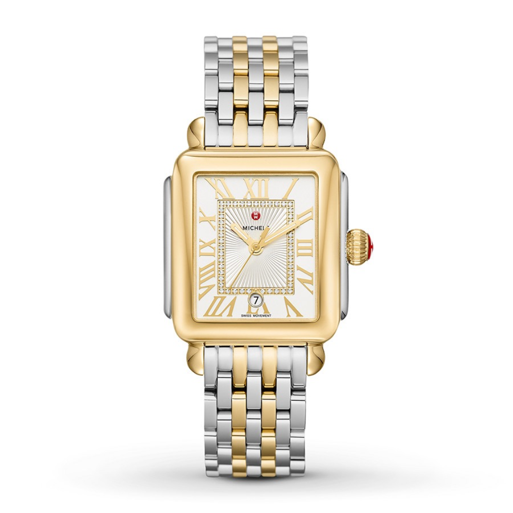 Deco Madison Mid Two-Tone 18K Gold-Plated Diamond Dial Watch