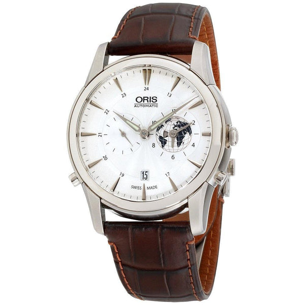 Oris Men's 69076904081LSBRN Artelier Brown Leather Watch