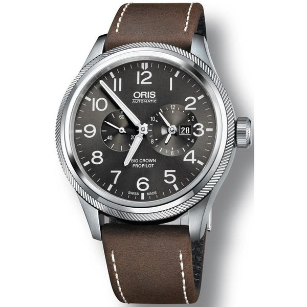Oris Men's 69077354063LSDKBRN Big Crown ProPilot Brown Leather Watch