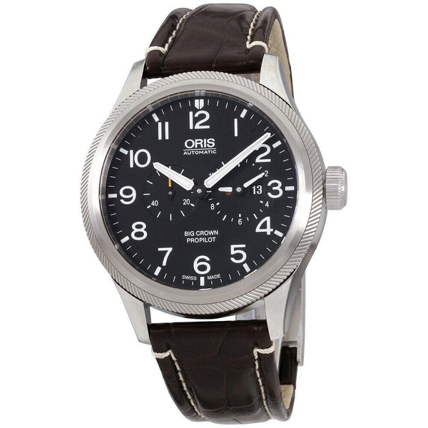 Oris Men's 69077354164LS Big Crown ProPilot Chronograph Brown Leather Watch