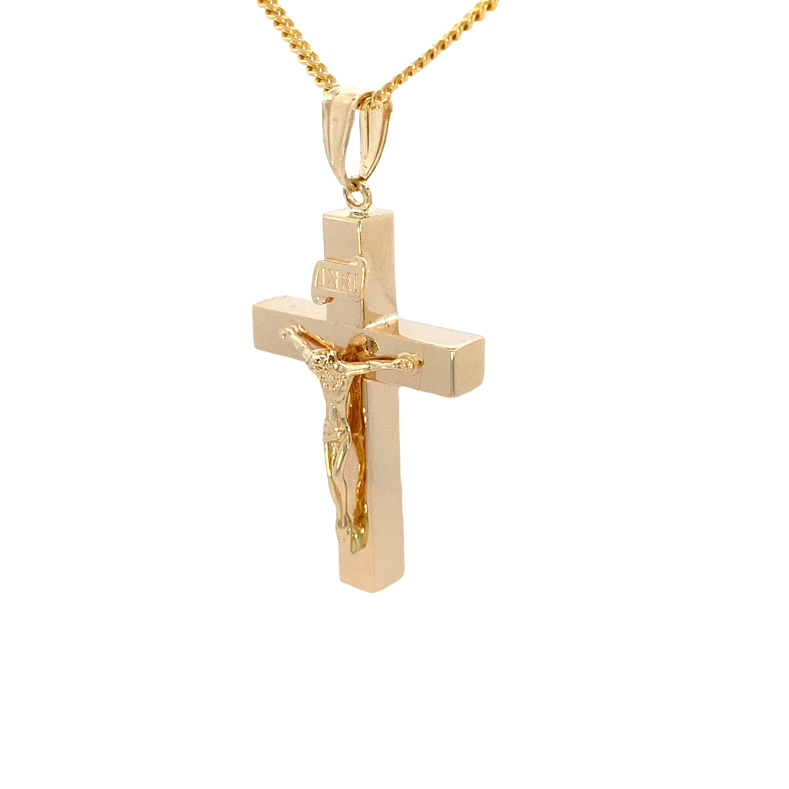 14K Gold Cross Pendant with Image