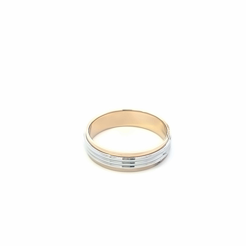 14K Gold Wedding Band Two-Tones