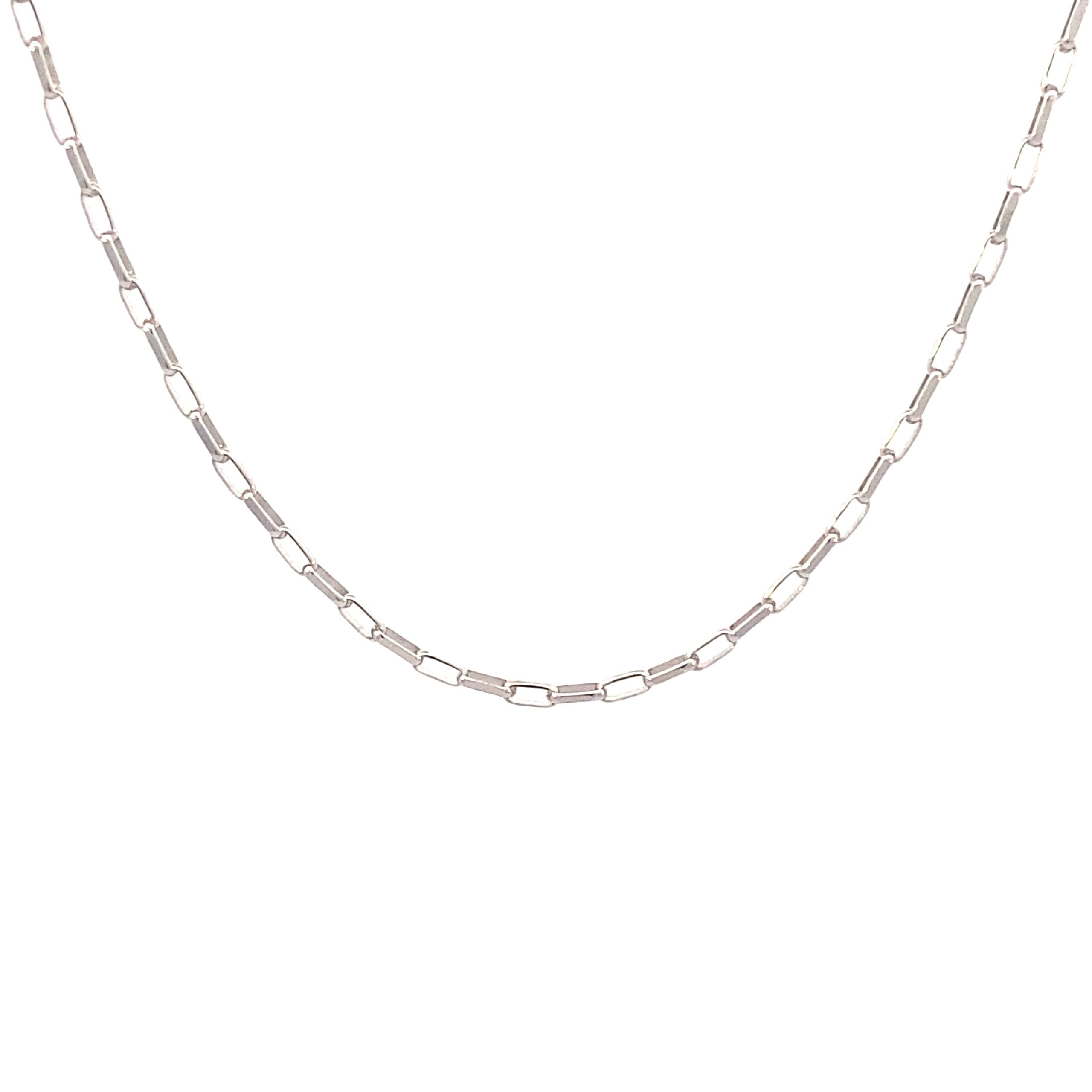 14K White Gold Paper Clip Chain