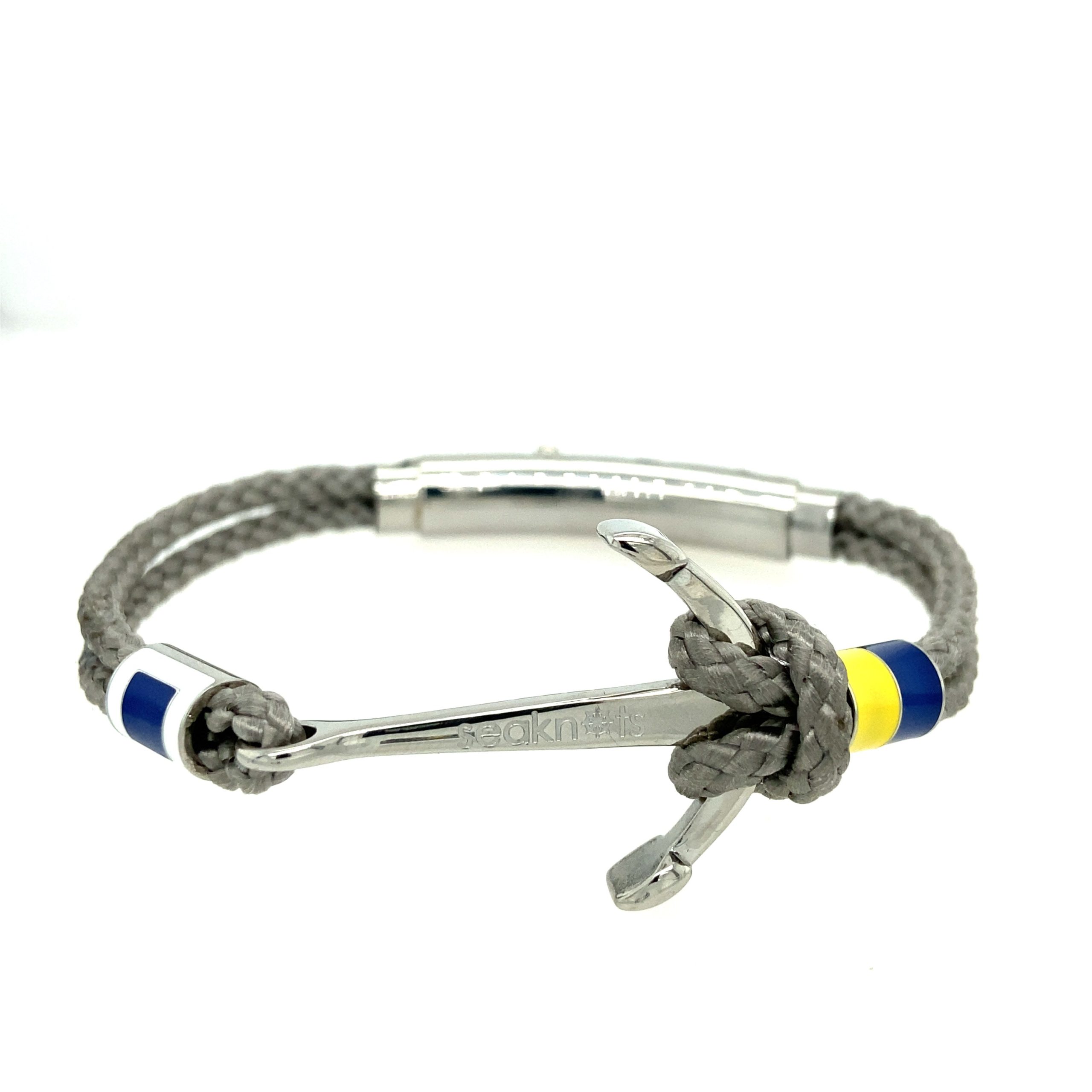 DOUBLE CORD W ANCHOR /KNOT/ FLAGS SILVER