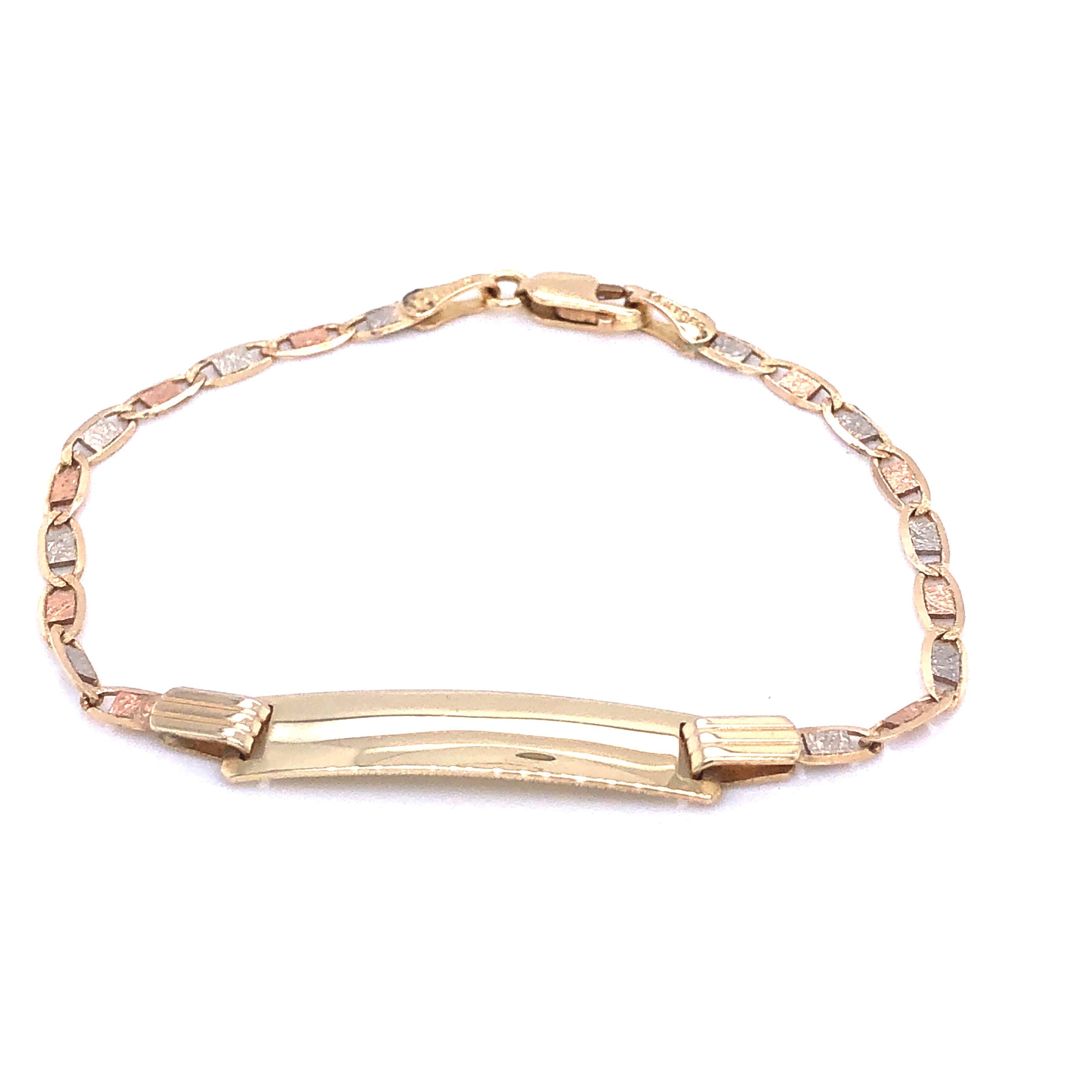14K Valentino Link Tri-Color Gold Baby Bracelet