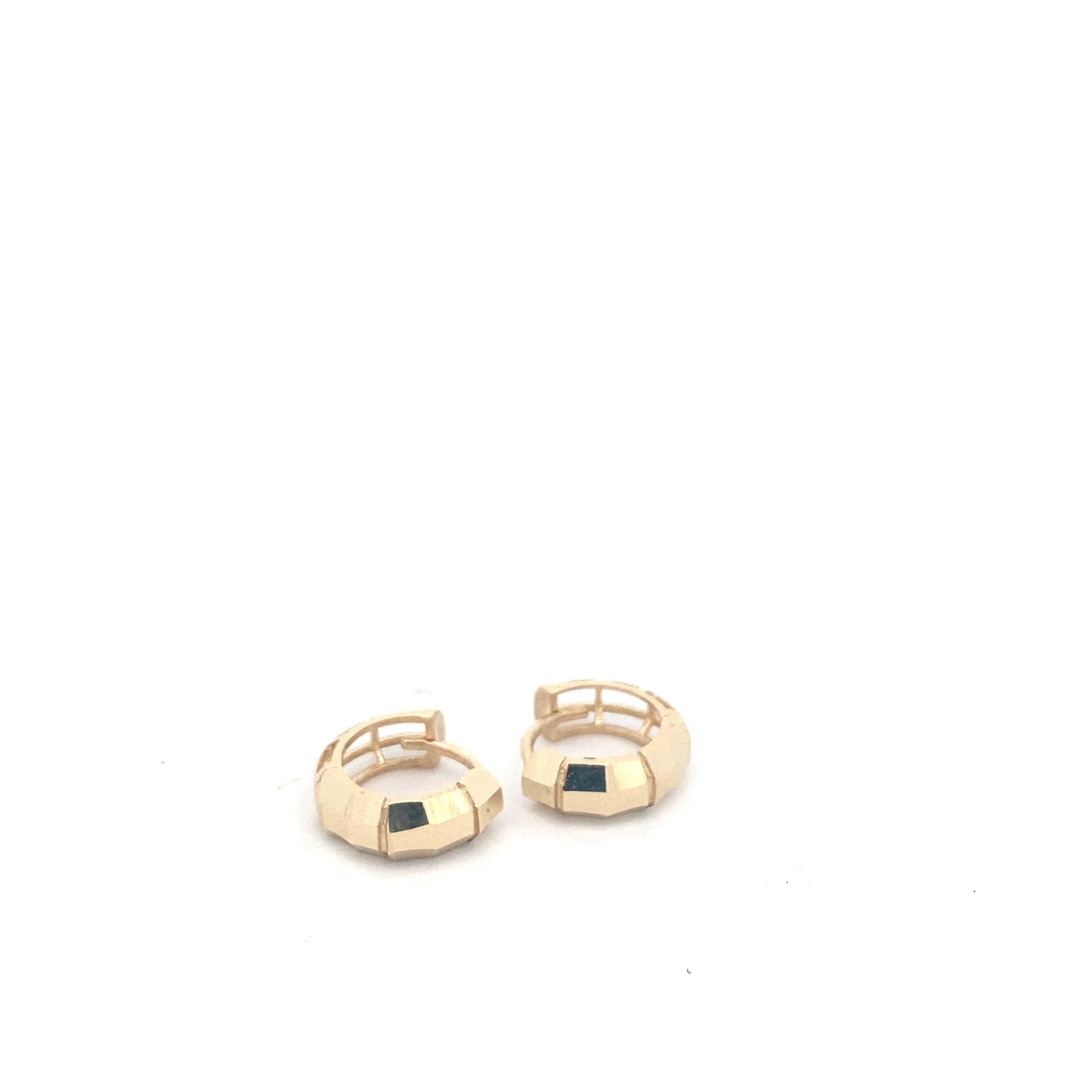 14K Gold Fancy Hoops Earrings