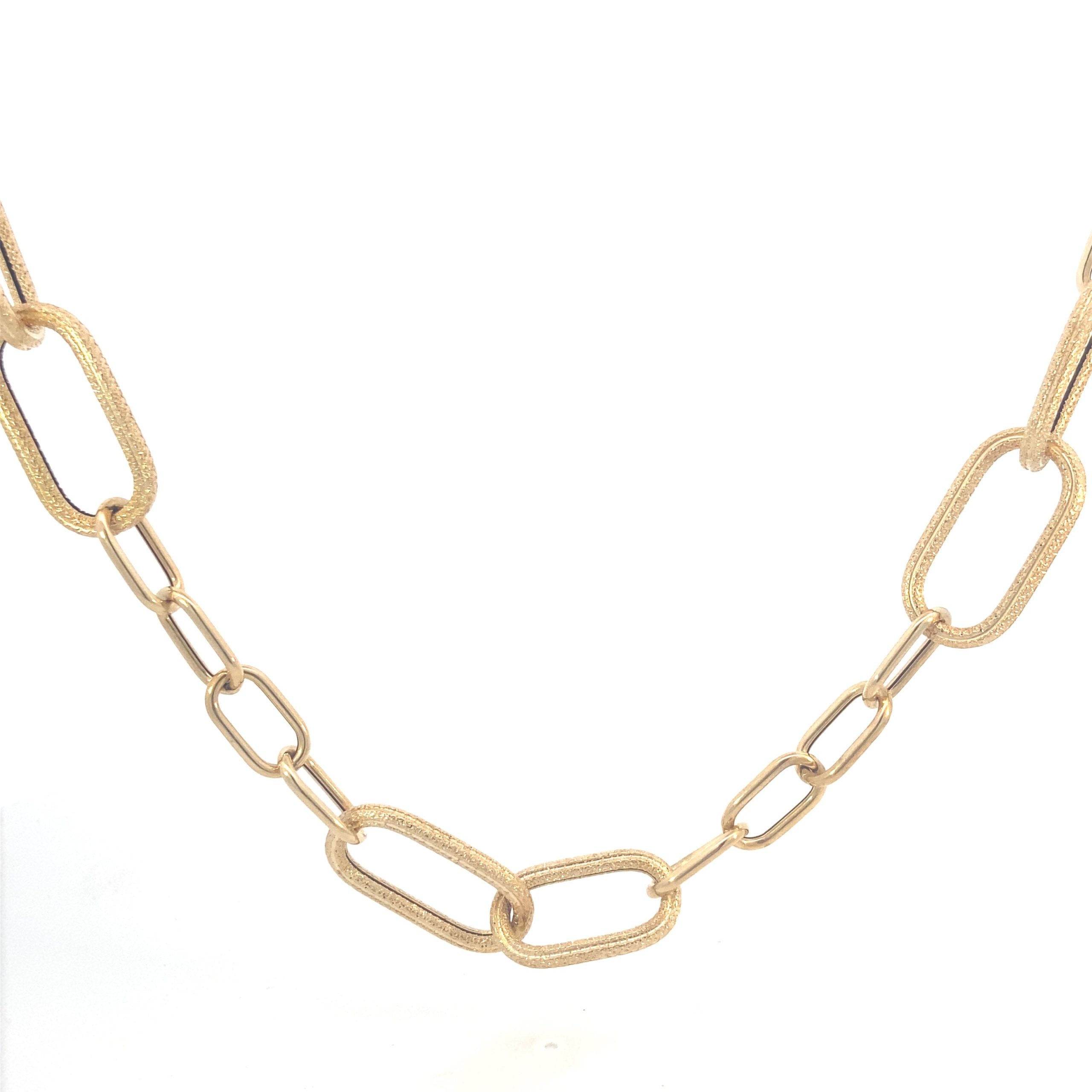14K Gold Shiny Oval Link Chain