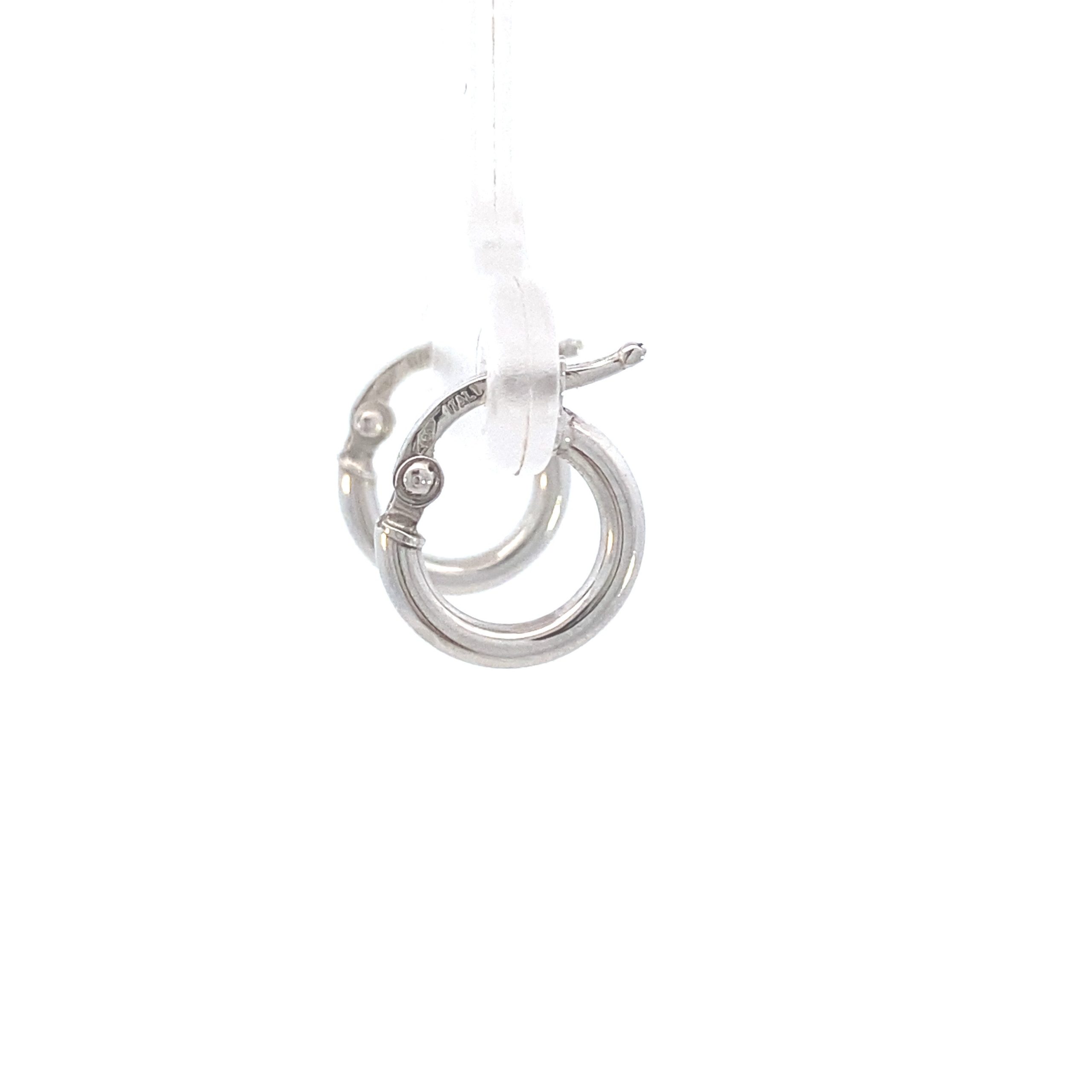 14K White Gold Small Hoops