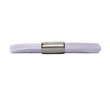 Lavender Single Wrap Leather Bracelet (Silver/Lavender)