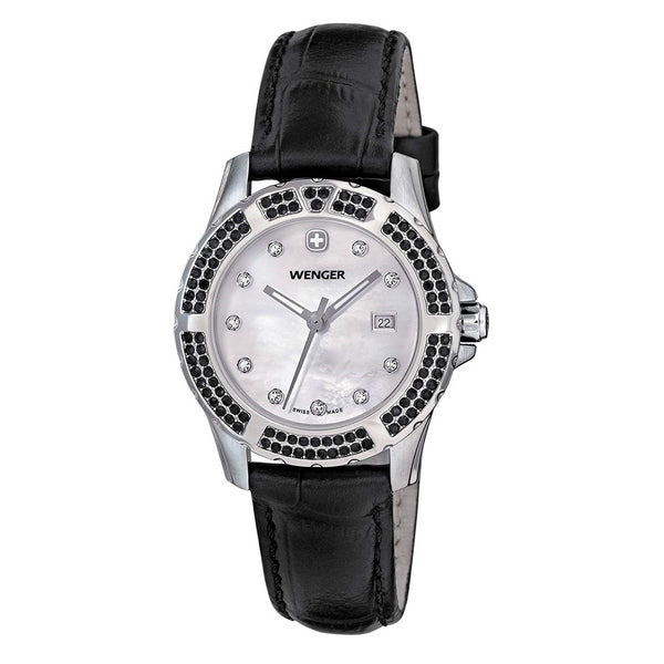 Wenger Women's 70315 Sport Elegance Black Leather Watch