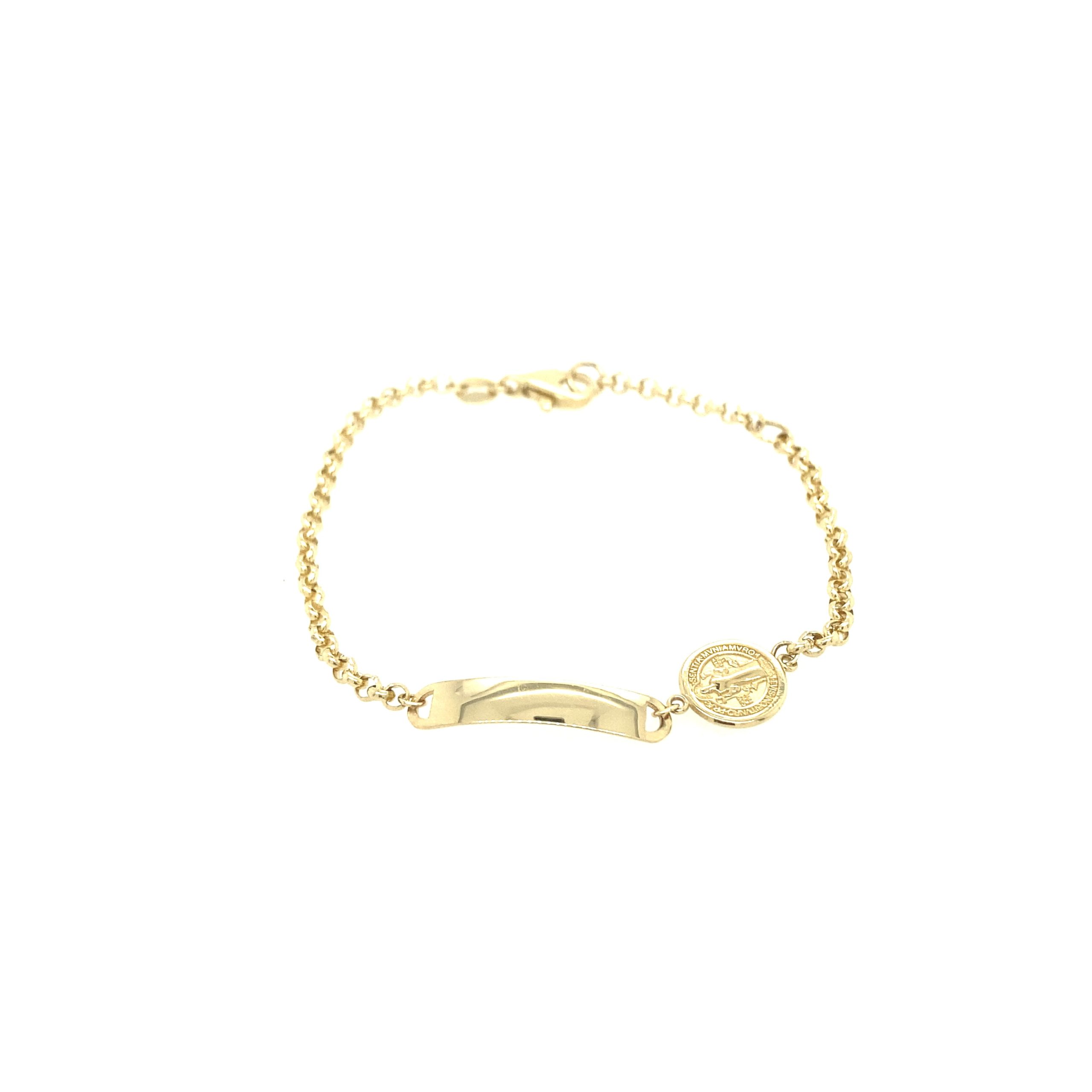 14K Gold Baby Bracelet with Jesus Image